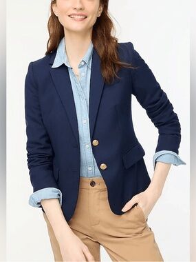 J.Crew Navy Wool Blend Schoolboy blazer size 6